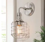 Lnc 1-LIGHT Nickel Bathroom Vanity Nautical Wall Sconce Caged Modern. Fixed Price $23.99.