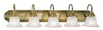 Livex Lighting 1005 Brass Belmont 5-LIGHT Vanity. Fixed Price $353.96.