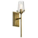 Kichler 45295NBR 22" Clear Seeded Wall Sconce In Natural Brass. Fixed Price $179.99.