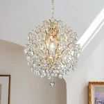 Pendant Chandelier Crystal Raindrop Gold D16 X H18 3 E12 Bulbs Bestier Modern. Fixed Price $209.99.