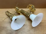 Pair Of Mcm Brass Wall Sconce Electric Lights - Framburg. Fixed Price $225.00.