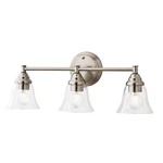 Hampton Bay Marsden 23.5 In. 3-LIGHT Brushed Nickel Vanity Clear Glass Shades. Fixed Price $56.43.