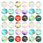 48PCS Colorful Marbled Pattern Glass Cabochons Round 18MM, Multicolor. Fixed Price $16.64.