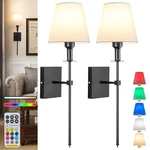 Wall Lights Battery Operated Sconces Set Of 2,BLACK Rechargeable Li.... Fixed Price $71.64.
