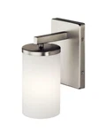 Kichler Crosby 1-LIGHT Brushed Nickel Bathroom Wall Sconce With Opal Glass. Fixed Price $47.99.