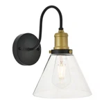 Maklaine Modern 1 - Light Metal Wall Sconce Brass And Black. Fixed Price $77.25.