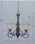 Hampton Bay Carina 3-LIGHT Aged Bronze Chandelier Tea Stained Glass 1000 015 041. Fixed Price $42.89.