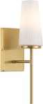 Savoy House Meridian 1LT Wall Sconce, Natural Brass/fluted White Opal - M90115NB. Fixed Price $54.30.