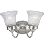 Progress Lighting P3288-09 Brushed Nickel Fluted Clear Glass Shades Vanity. Fixed Price $48.00.