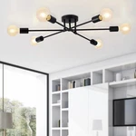 6-LIGHT Sputnik Chandeliers, Black Modern Semi Flush Mount Ceiling With.... Fixed Price $61.95.