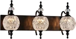 Modern Black 3-LIGHT Vanity Fixture With Crystal Glass Shade For Farmhouse Style. Fixed Price $176.99.