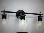 Lnc Modern Black Bathroom Vanity With Clear Glass Shades 22 In. 3-LIGHT. Fixed Price $39.56.