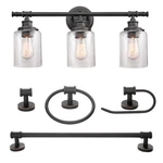 Globe Electric 51415 Camden 5-PIECE All-in-one Bathroom Set, 3 Vanity Light W.... Fixed Price $153.55.