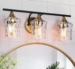 Zevni 20 In. Modern 3-LIGHT Black Wall Sconce Brass Gold Bath. Fixed Price $58.86.