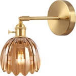 Amber Tulip Glass Vintage Wall Sconces With Adjustable Brass Fixture. Fixed Price $61.99.