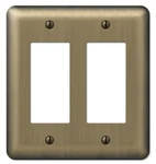 Brushed Brass Decorator Wall Plate 2-GANG Stamped Steel W/screws Amerelle. Fixed Price $10.95.