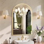 Sweetcrispy 22"X 30" Arched Gold Bathroom Mirrors For Wall, .... Fixed Price $35.57.