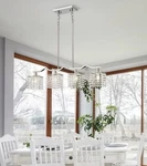 Crystal Chandelier 4-LIGHT Linear Raindrop Pendant Ceiling Modern Light.... Fixed Price $159.77.