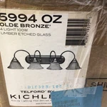 Kichler #5994 Oz Olde Bronze Light 100W Umber Etched Glass Shades. Fixed Price $59.95.