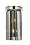 Grey Crystal Wall Sconce Light Fixture Polished Nickel Bathroom Vanity Hallway. Fixed Price $486.38.
