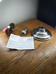 Allen+roth Hainsbrook Brushed Steel Vanity Light 0612652. Fixed Price $38.99.