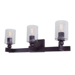 Forte Lighting Myo Bath Vanity, Antique Bronze/clear 5288-03-32. Fixed Price $141.10.