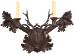 Hand-cast Rustic Stag Head Candle Sconce Usa-made. Fixed Price $589.00.