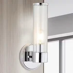 Jonathan Cecil 6 In. 1-LIGHT Tall Chrome Cylinder Iron/striped Glass Modern. Fixed Price $29.95.