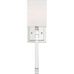 Nuvo Lighting 60/6682 Tompson Wall Sconce Polished Nickel And White Fabric. Fixed Price $127.99.