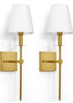 Kartoosh Wall Sconces Set Of 2, Hardwired Gold Lighting, Dimmabl.... Fixed Price $47.44.