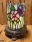 Vintage Amora Lighting Tiffany Style Floral Table Lamp 6.5" Stained Glass Works. Fixed Price $49.87.