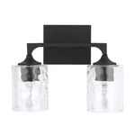 Capital Lighting Clint 2-LIGHT Vanity, Black Iron/clear Water 137321BI-486. Fixed Price $178.00.