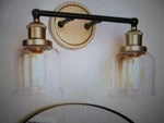 Uolfin Modern Dome Bathroom Vanity 2-LIGHT Black & Brass Bell Wall Sconce. Fixed Price $42.70.