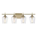 Savoy House Octave 4-LIGHT Bathroom Vanity Light, Warm Brass 8-4030-4-322. Fixed Price $220.80.