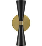 Milo 2-LIGHT 12" Wall Sconce Black And Vintage Brass. Fixed Price $251.00.