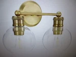 Progress Hansford Collection 15-1/2 In. 2-LIGHT Gold Vintage Brass Clear Glass. Fixed Price $59.46.