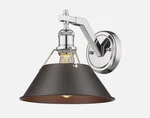 Golden Lighting Orwell Pw 1-LIGHT Chrome Sconce & Mat Black Shade 3306-1W Ch-blk. Fixed Price $89.09.