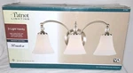 3 Light Vanity Hardwire Frosted White Glass & Crystal Accent Braden New Patriot. Fixed Price $23.99.