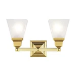 Livex Lighting 1032-02 Mission 2-LIGHT Bath Polished Brass. Fixed Price $152.98.