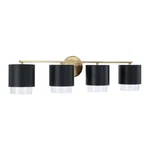 Capital Lighting Weller 4LT Vanity, Brass/black/clear Seeded 153041RK-549. Fixed Price $318.00.