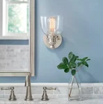 Home Decorators Evelyn 6 In. 1-LIGHT Brushed Nickel Industrial Wall Sconce. Fixed Price $24.65.