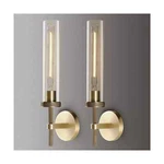 Joyunleo 19" Knurled Brass Wall Sconces Set Of 2 Modern Gold Vanity Light Glass. Fixed Price $379.00.