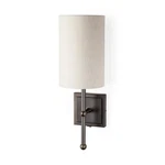 Mercana Bourgeois Ii Wall Sconce Fabric Shade Bronze Brown Metal Base 9 X 16. Fixed Price $54.99.