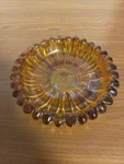 Vintage Amber Glass Ashtray Round Trinket Dish Sunflower Daisy Tea Light Holder. Fixed Price $10.00.