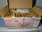Portfolio Chateau Collection 6 Light Chandelier Model L50244 Gold Finish Leaf. Fixed Price $120.00.