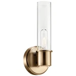 Kichler Aviv 1-LIGHT Wall Sconce, Modern With Clear Glass In Champagne .... Fixed Price $153.61.