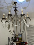 Currey & Company # 9881 Crystal Light Rhine Gold Chandelier Large. Fixed Price $150.00.