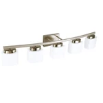 5 Brushed Nickel Vanity Lighting Fixture With Milky White Glass Shade F.... Fixed Price $202.75.