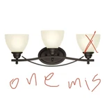Westinghouse Elvaston 3-LIGHT Oil-rubbed Bronze Wall Mount Bath 6303400. Fixed Price $45.00.