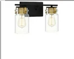 Quoizel Keesey 2 Fixture Lighting Bathroom, Matte Black/clear - KEE8614MBK. Fixed Price $100.00.